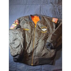 Rothco Jacket Mens XL Black MA1 Military Bomber Flight Reversible USAA Blackhawk